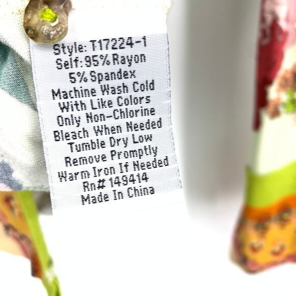 Johnny Was Collared Button Front Shirt Womens Sz S Multicolor Floral Long Sleeve - Picture 6 of 6